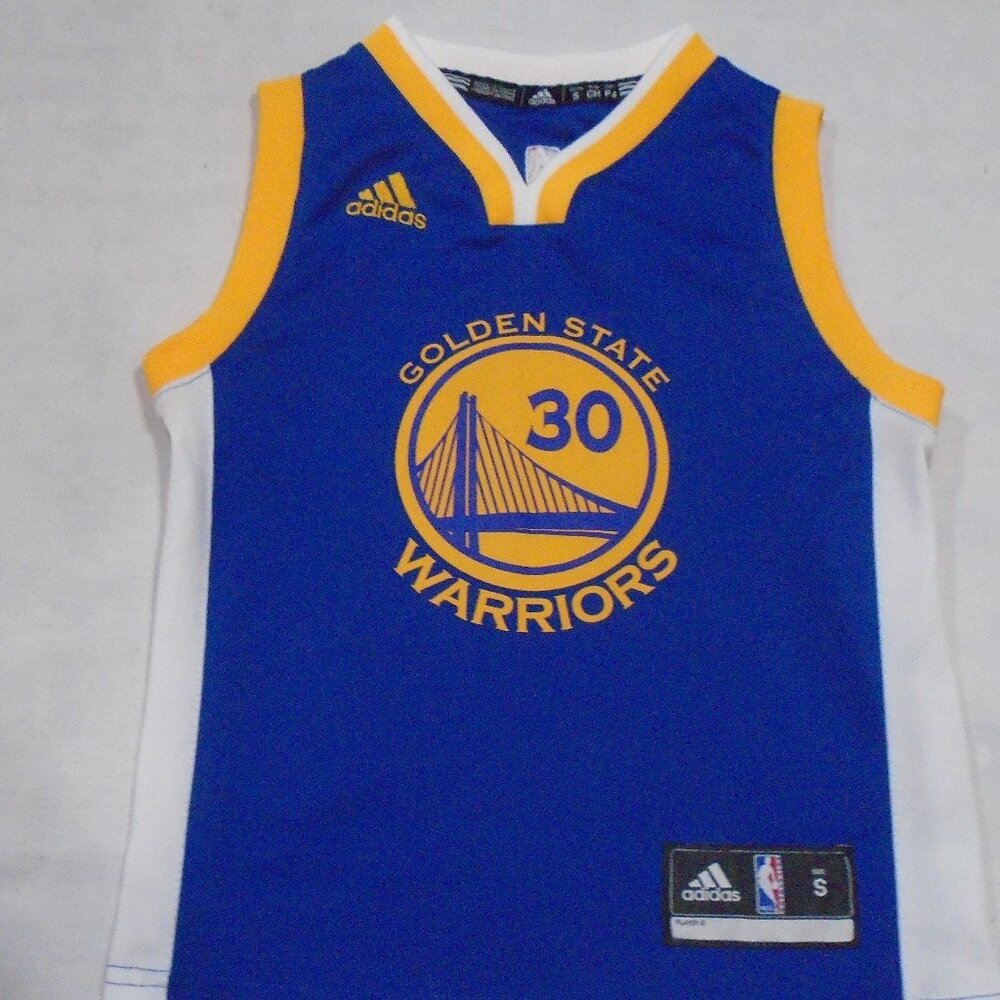 Adidas NBA Golden State Warriors Steph Curry Basketball Jersey Size 4 Small